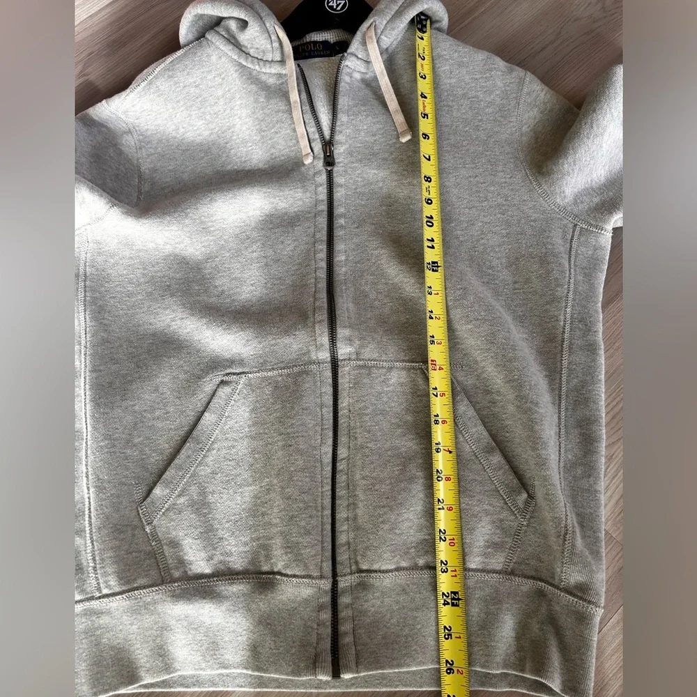 Polo Ralph Lauren Full-Zip Hoodie L NWOT Gray Double-Knit Fleece Casual Lounge